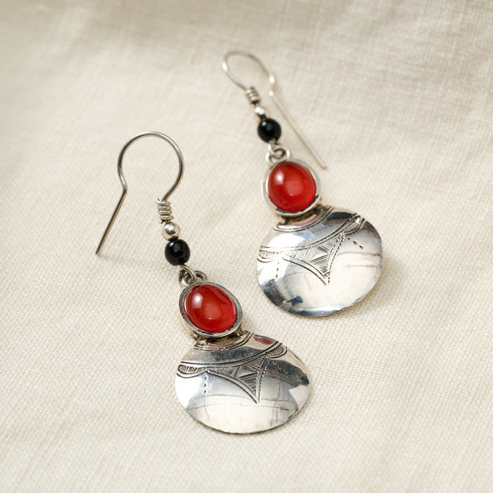 Amellal Tuareg Silver Drop Earrings - Ten Thousand Villages 1