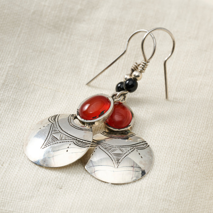 Amellal Tuareg Silver Drop Earrings - Ten Thousand Villages 3