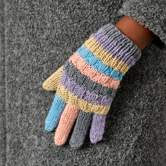 Pastel Stripes Wool Gloves - Ten Thousand Villages 4