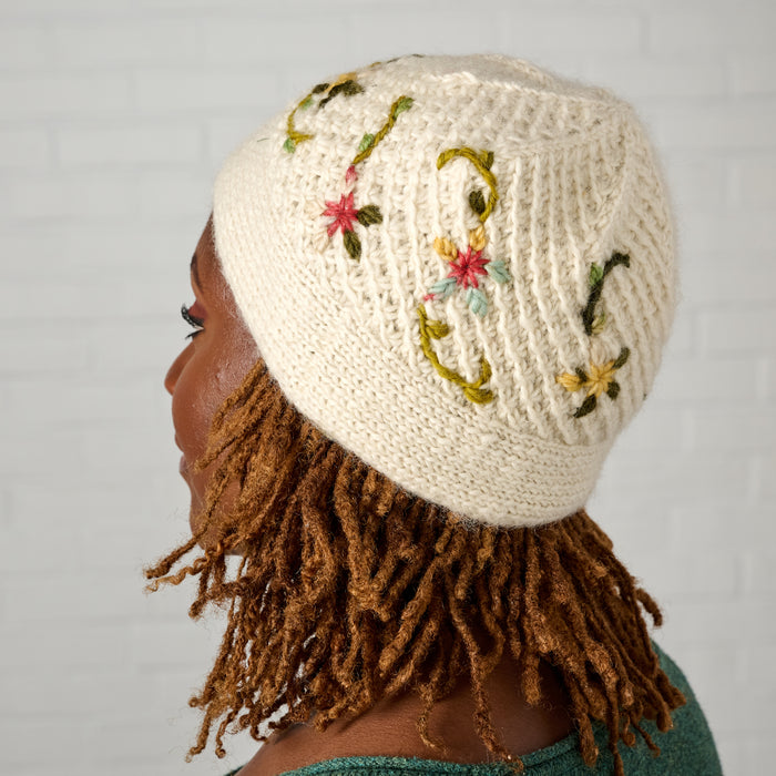 Blissful Flowers Embroidered Hat - Ten Thousand Villages 3