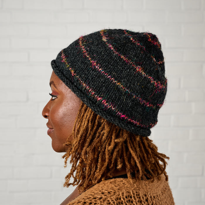 Striped Recycled Wool Knit Hat - Ten Thousand Villages 3