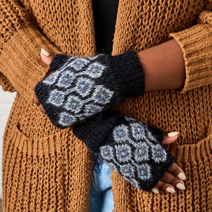 Winter Night Wool Wrist Warmers - Ten Thousand Villages 1