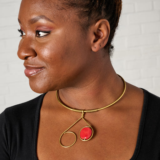 Hiari Asymmetrical Brass Choker