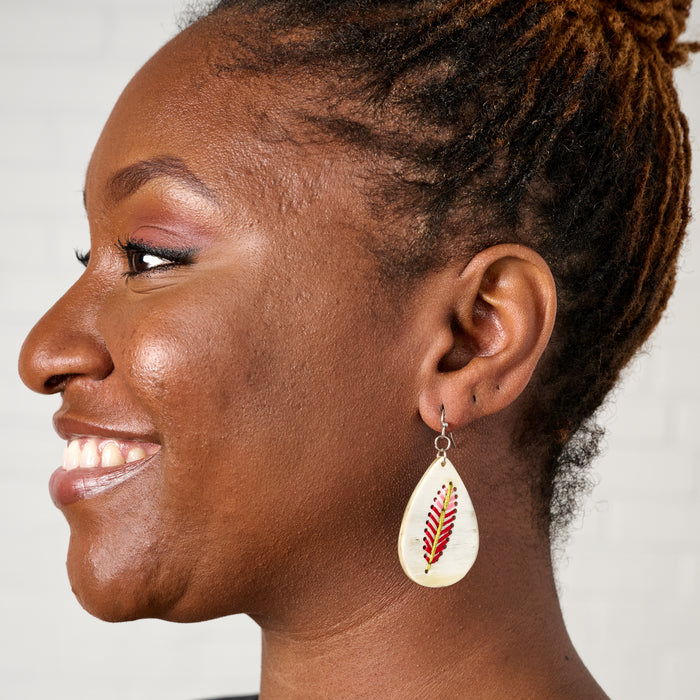 Lacay Stitched Drop Teardrop Earrings - Ten Thousand Villages 1