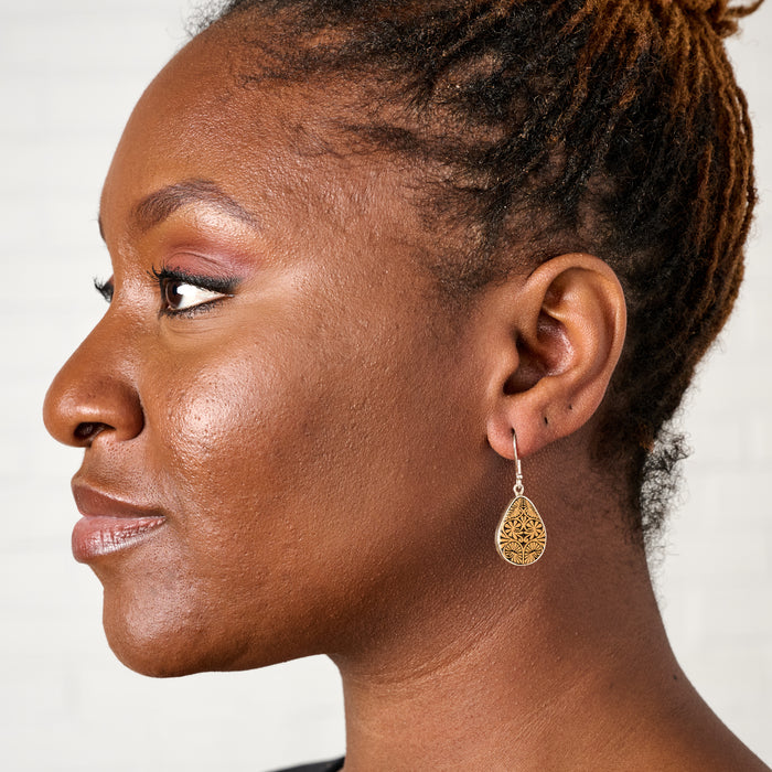 Carved Gourd Teardrop Earrings - Ten Thousand Villages 2