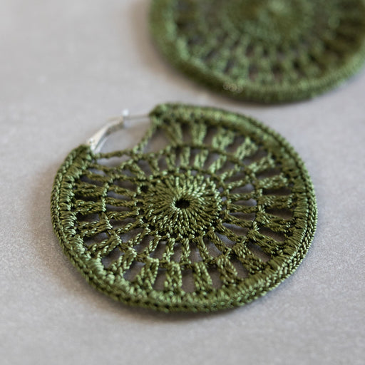 Pahiya Silk Crochet Hoop Earrings - Ten Thousand Villages