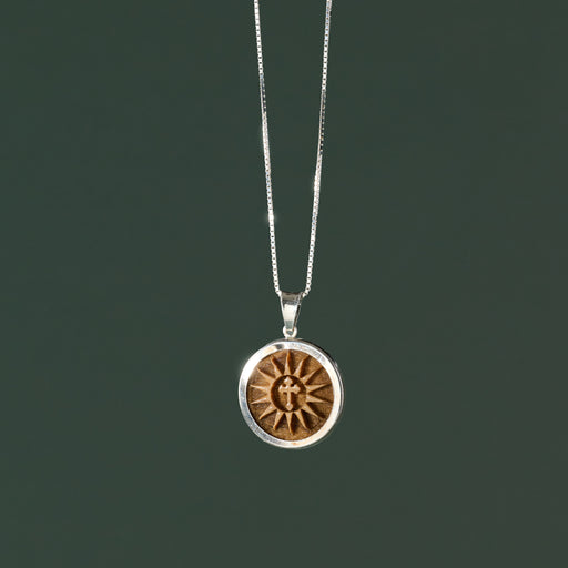 Olive Wood Sunburst Cross Pendant Necklace - Ten Thousand Villages