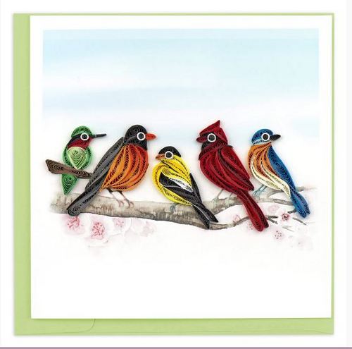 Quilled Songbirds Greeting Card - Ten Thousand Villages 1