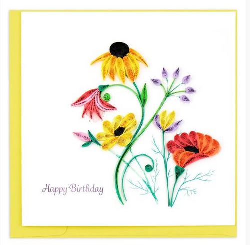 Quilled Wildflowers Birthday Card