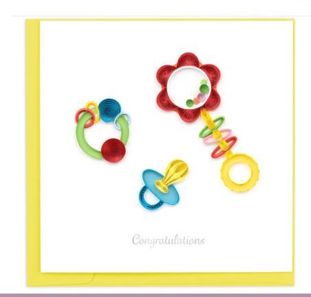 Quilled Baby Congratulations Card