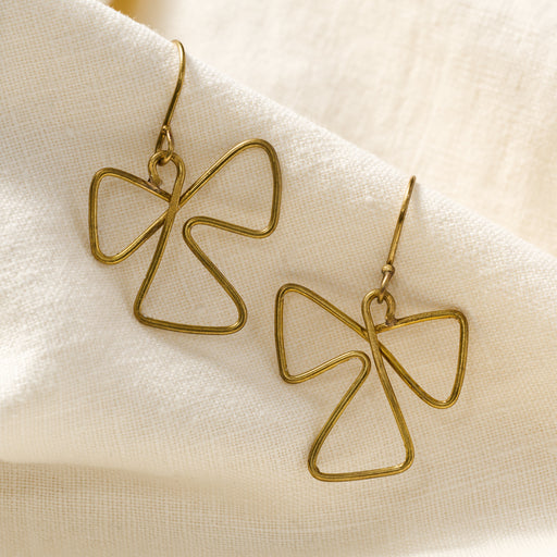 Brass Abstract Drop Earrings