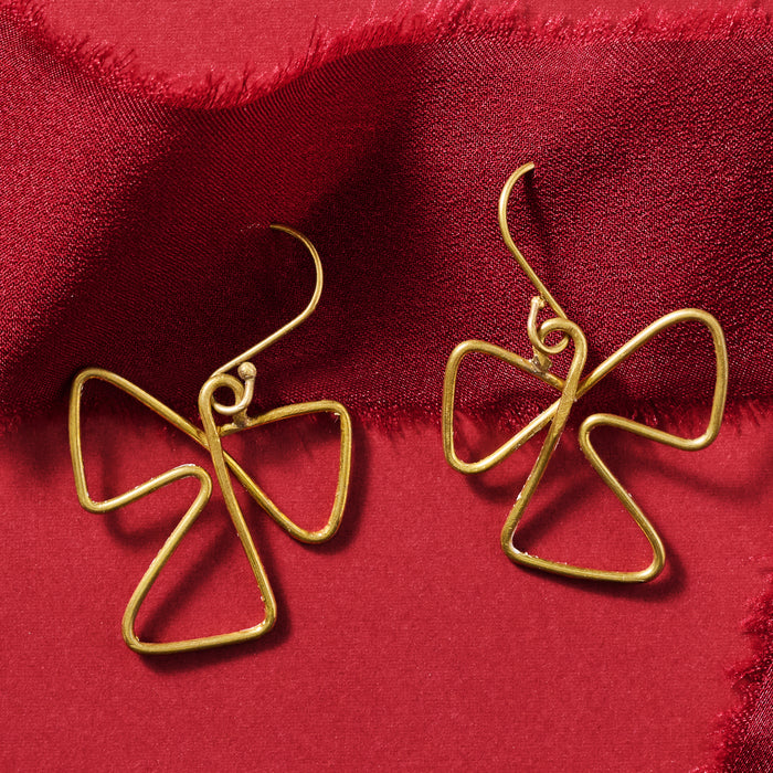 Brass Abstract Drop Earrings - Ten Thousand Villages 1