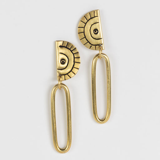 Brass Miduara Drop Earrings