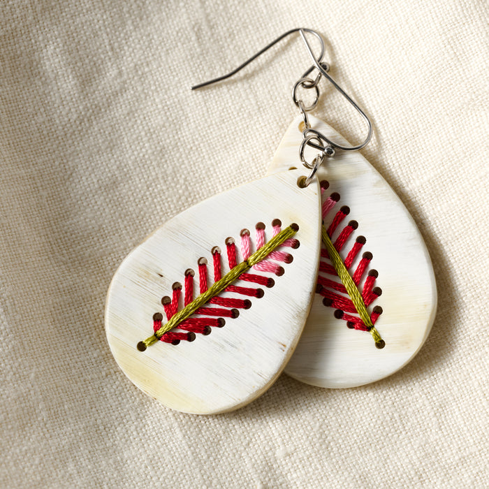 Lacay Stitched Drop Teardrop Earrings - Ten Thousand Villages 4