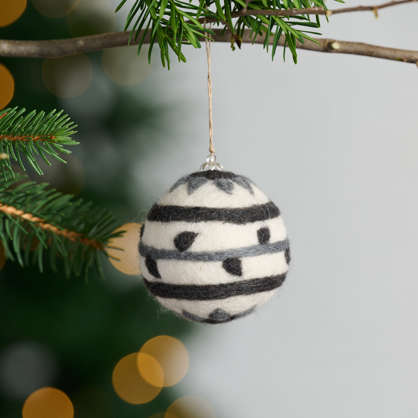 Striped Felt Ball Ornament - Ten Thousand Villages