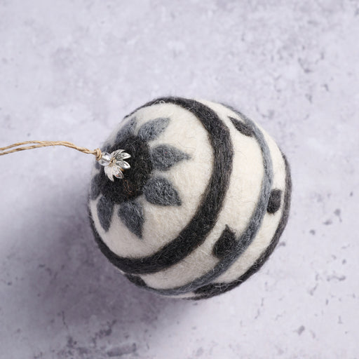 Striped Felt Ball Ornament - Ten Thousand Villages