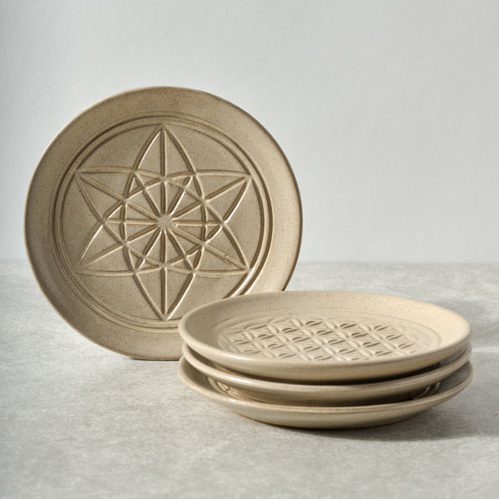 Sacred Geometry Appetizer Plates - Set of 4 - Ten Thousand Villages 1