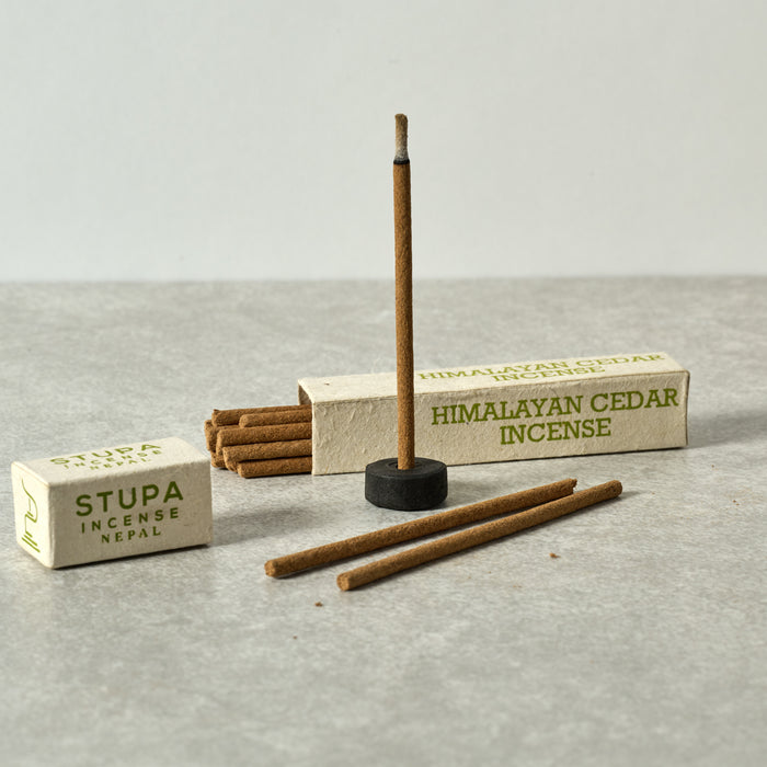 Cedar Incense Sticks & Holder - Set of 15 1