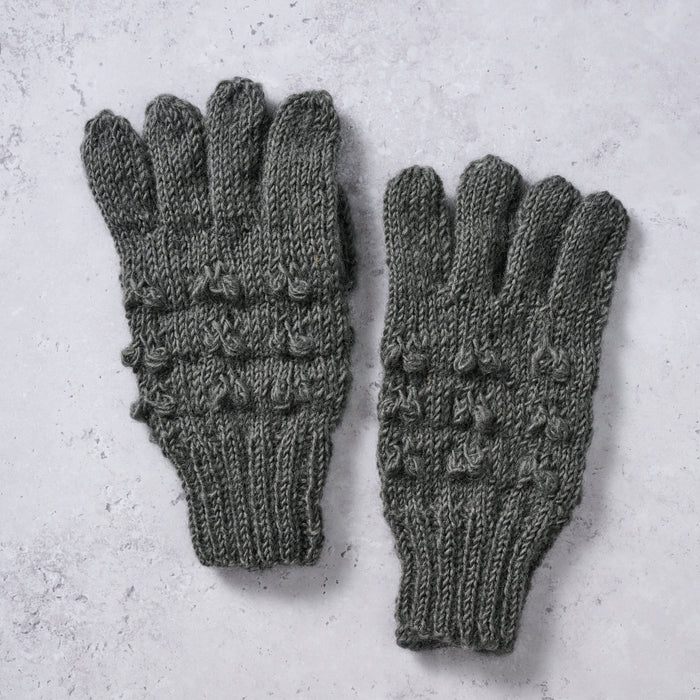 Gray Knobby Wool Gloves - Ten Thousand Villages 4