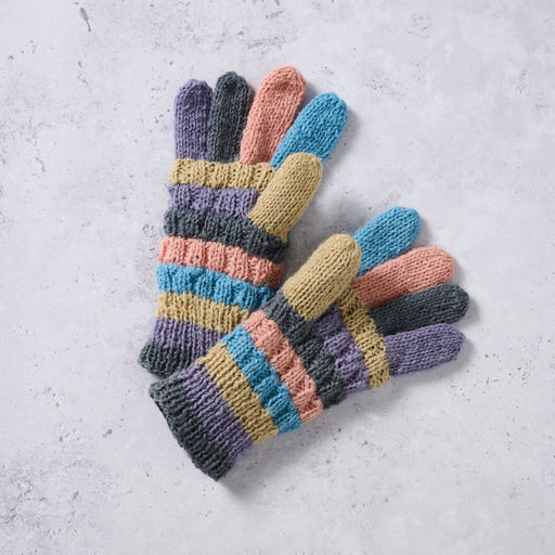 Pastel Stripes Wool Gloves