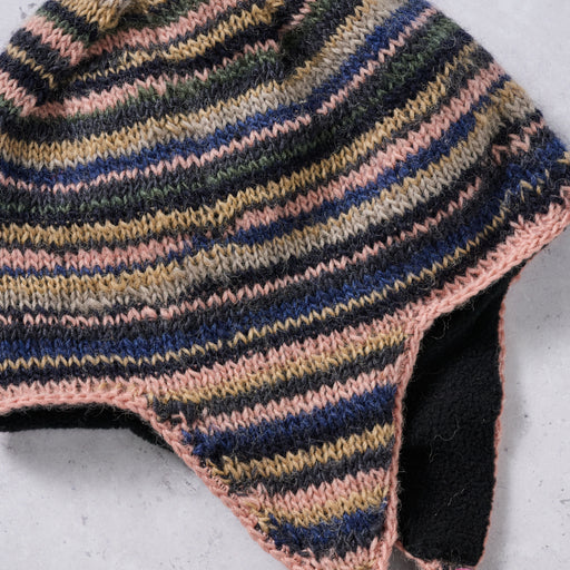 Colorful Stripes Wool Hat - Braid Ties - Ten Thousand Villages