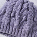 Purple Flowers Cable Knit Hat - Ten Thousand Villages