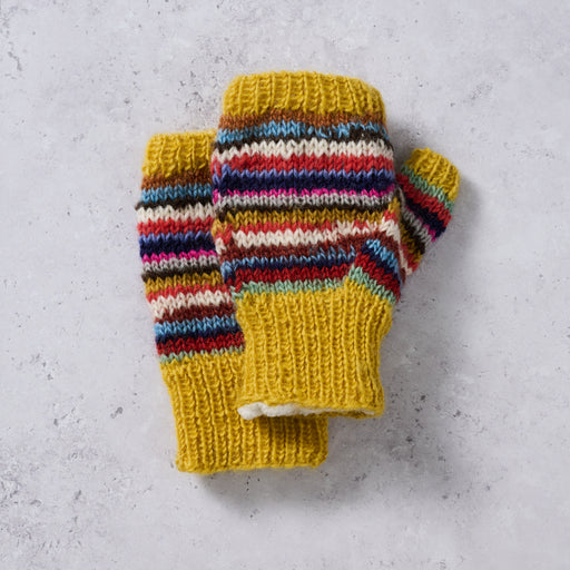 Golden Striped Wrist Warmers