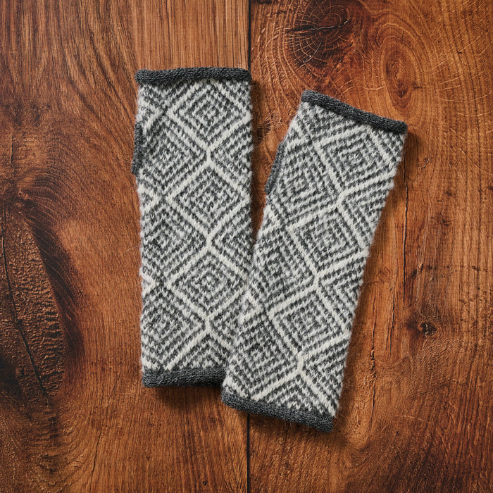 Geometric Alpaca Wool Wrist Warmers - Ten Thousand Villages 2