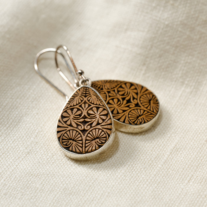 Carved Gourd Teardrop Earrings - Ten Thousand Villages 3