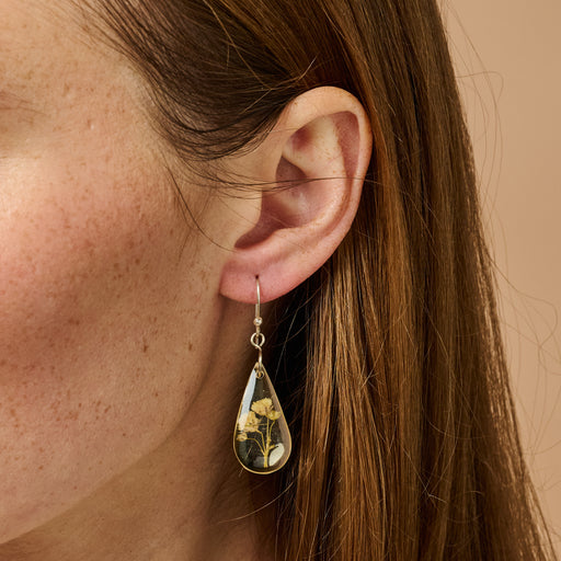 White Rain Flower Earrings