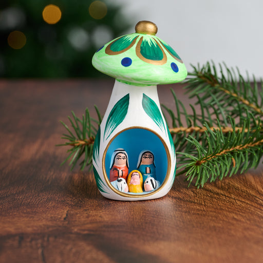 Mini Mushroom Ceramic Nativity