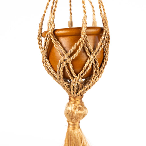 Neeka Mini Macrame Hanging Planter - Terracotta - Ten Thousand Villages