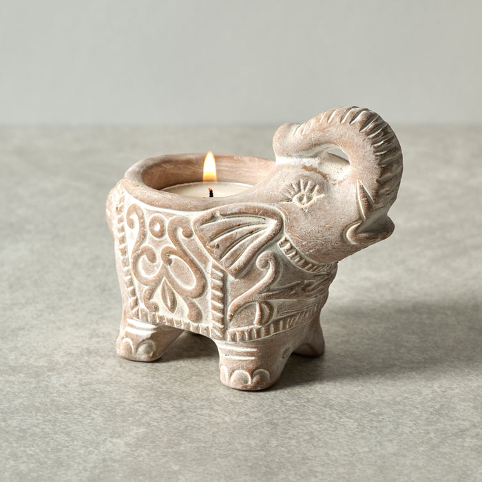 Terracotta Elephant Candleholder - Ten Thousand Villages 3