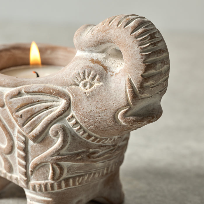 Terracotta Elephant Candleholder - Ten Thousand Villages 2