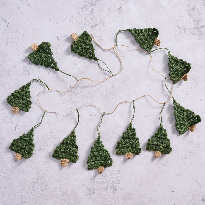 Holly Jolly Trees Crochet Garland - Ten Thousand Villages 3