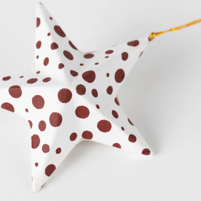 Polka Dot Star Ornament - Ten Thousand Villages 1