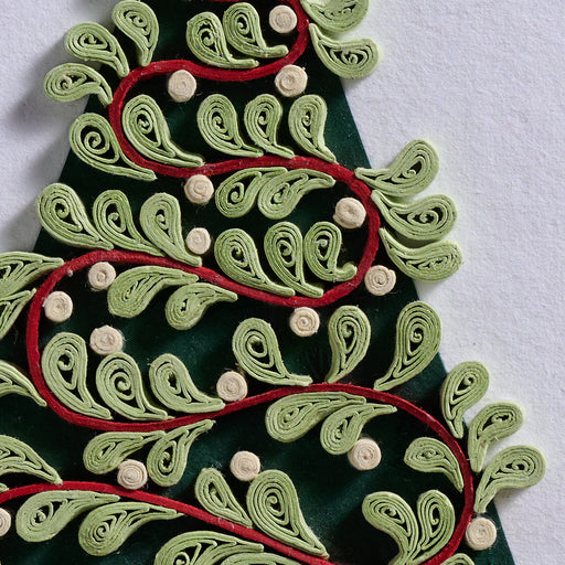 Quilled Trimmed Tree Christmas Card - Ten Thousand Villages