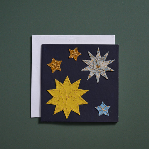 Kantha Stitched Stars Card