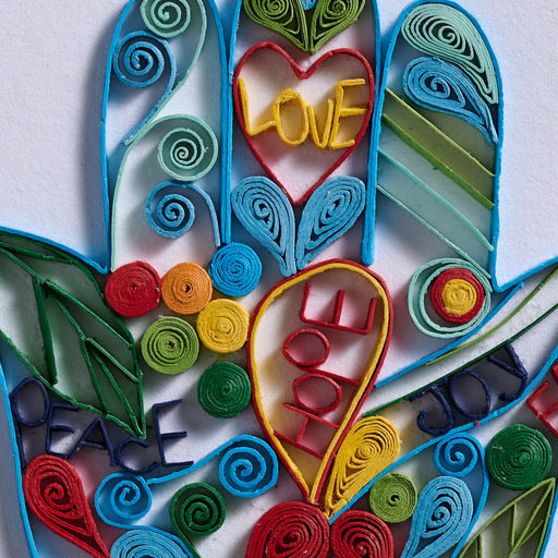 Joyful Hamsa Hand Quilled Card - Ten Thousand Villages