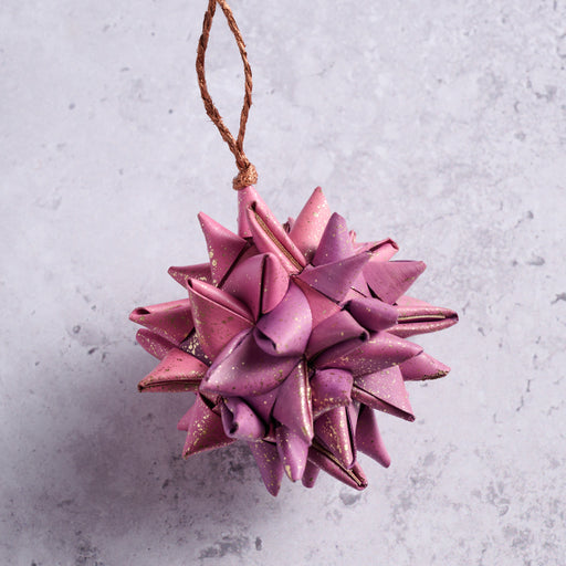 Supernova Folded Ball Ornament - Pink - Ten Thousand Villages