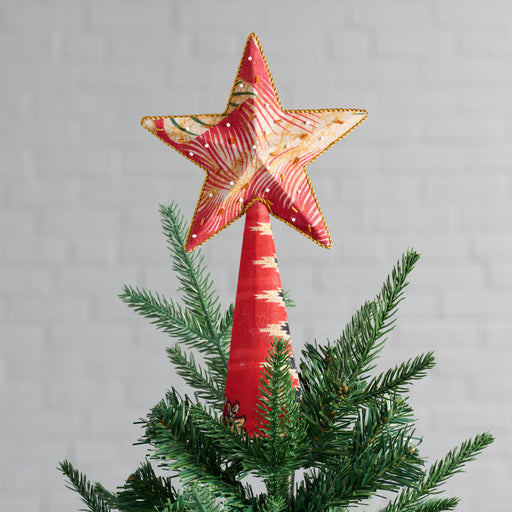 Upcycled Sari Star Tree Topper