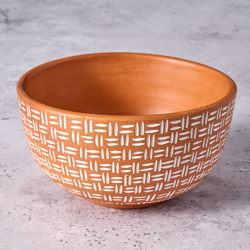 Lattice Lines Terracotta Bowl