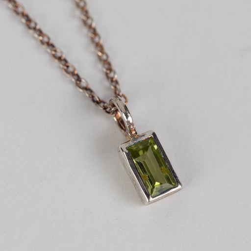 Peridot Silver Pendant Necklace