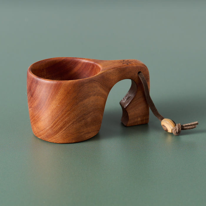 Leather & Neem Wood Kuksa Mug - Ten Thousand Villages 1