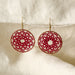 Red Medallion Tatted Drop Earrings - Ten Thousand Villages