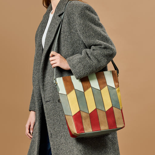 Patchwork Eco-Leather Shoulder Bag