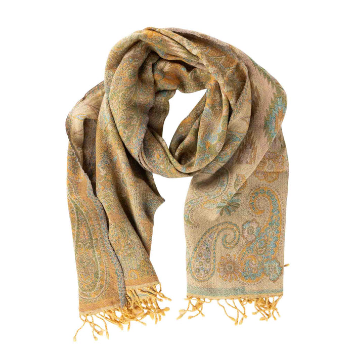 Desert Sand Paisley Wool Scarf - Default Title (6839570) 7