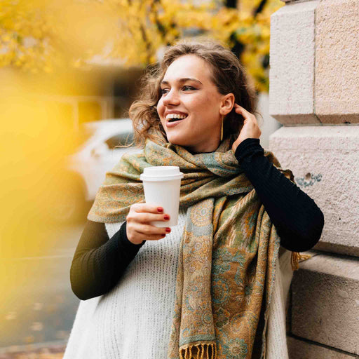 Desert Sand Paisley Wool Scarf