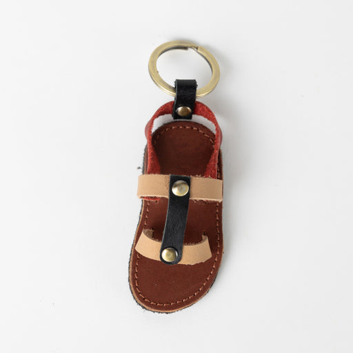 Chappal Mini Sandal Leather Keychain - Ten Thousand Villages