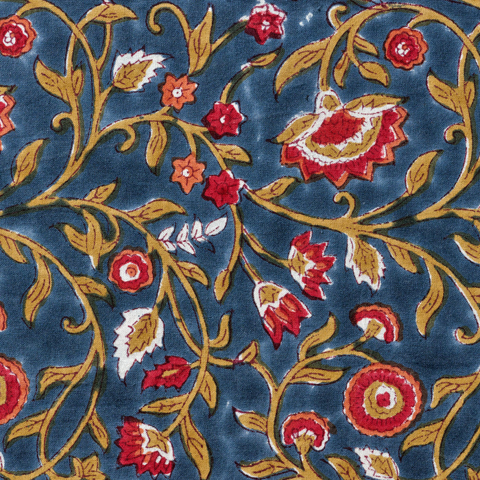 Floral Blooms Blue Tablecloth 2